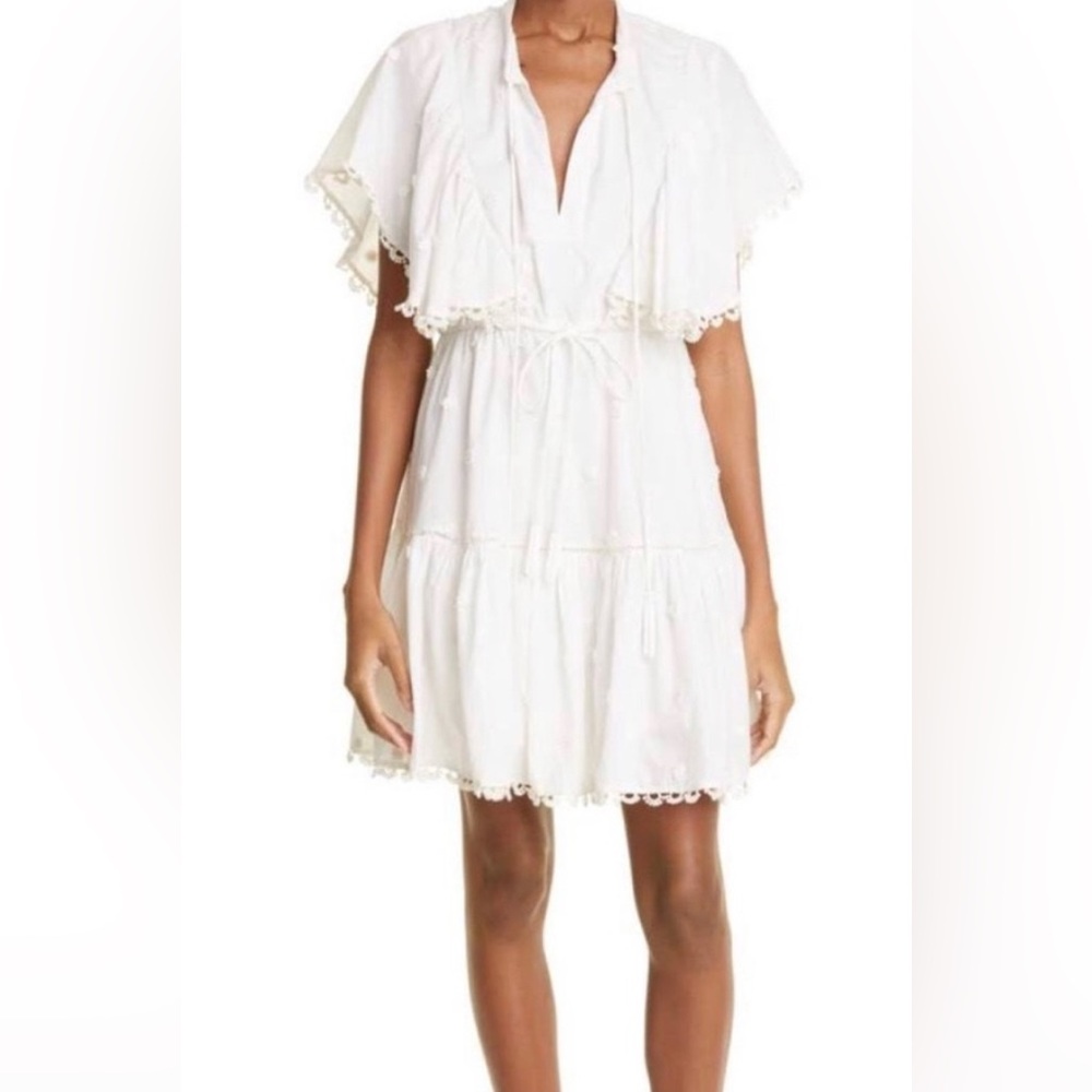 FARM Rio white cotton 3 D flower mini dress